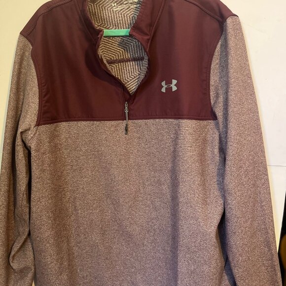 Under Armour ColdGear Pullover XXL Maroon Quarter Zip Loose Fit Athletic Shirt - Picture 1 of 7